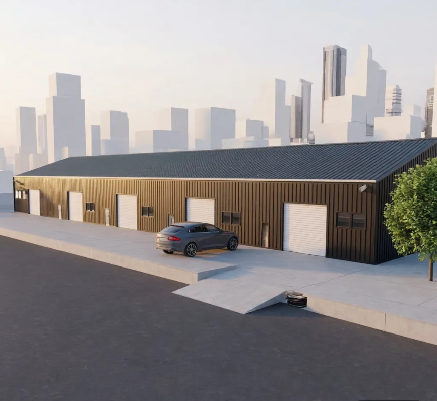 MDLX KMO-unit in aluminium met sectionaalpoorten